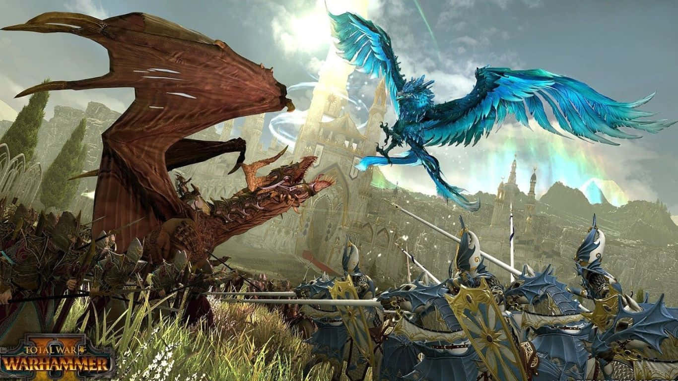 1366x768blå Fågel Total War Warhammer Ii Bakgrund