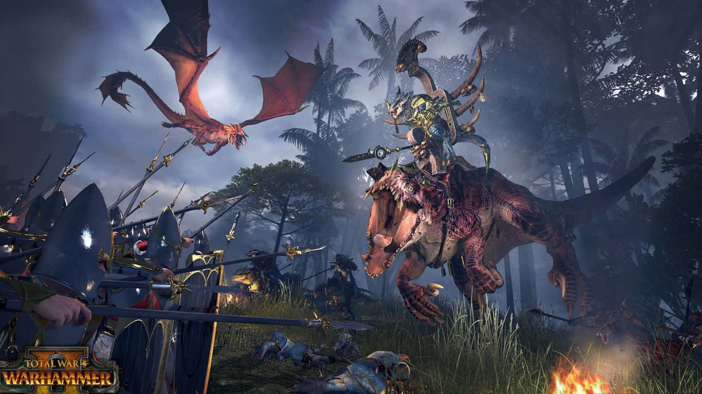 1366x768 Dinosaur Total War Warhammer Ii Background
