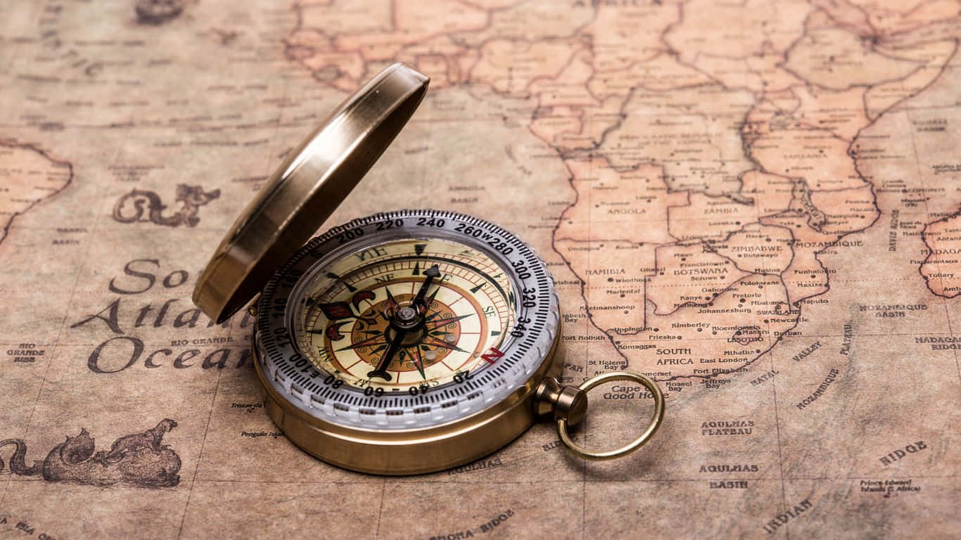 1366x768 Compass For Travel Background