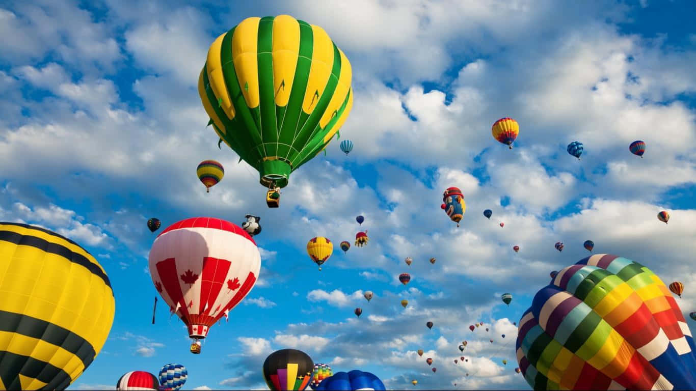 1366x768 Travel Activity On Hot Air Balloons Background
