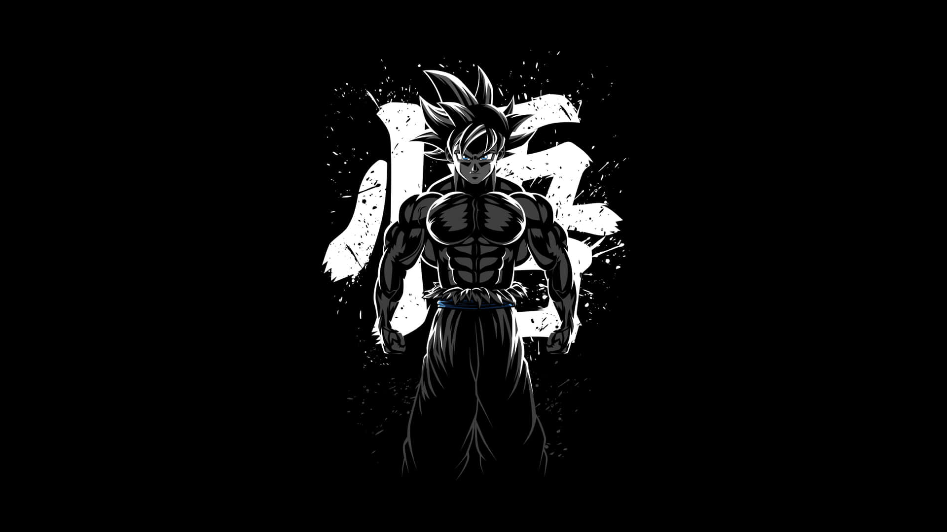 Schwarzweiß Goku 1440p Amoled Hintergrund