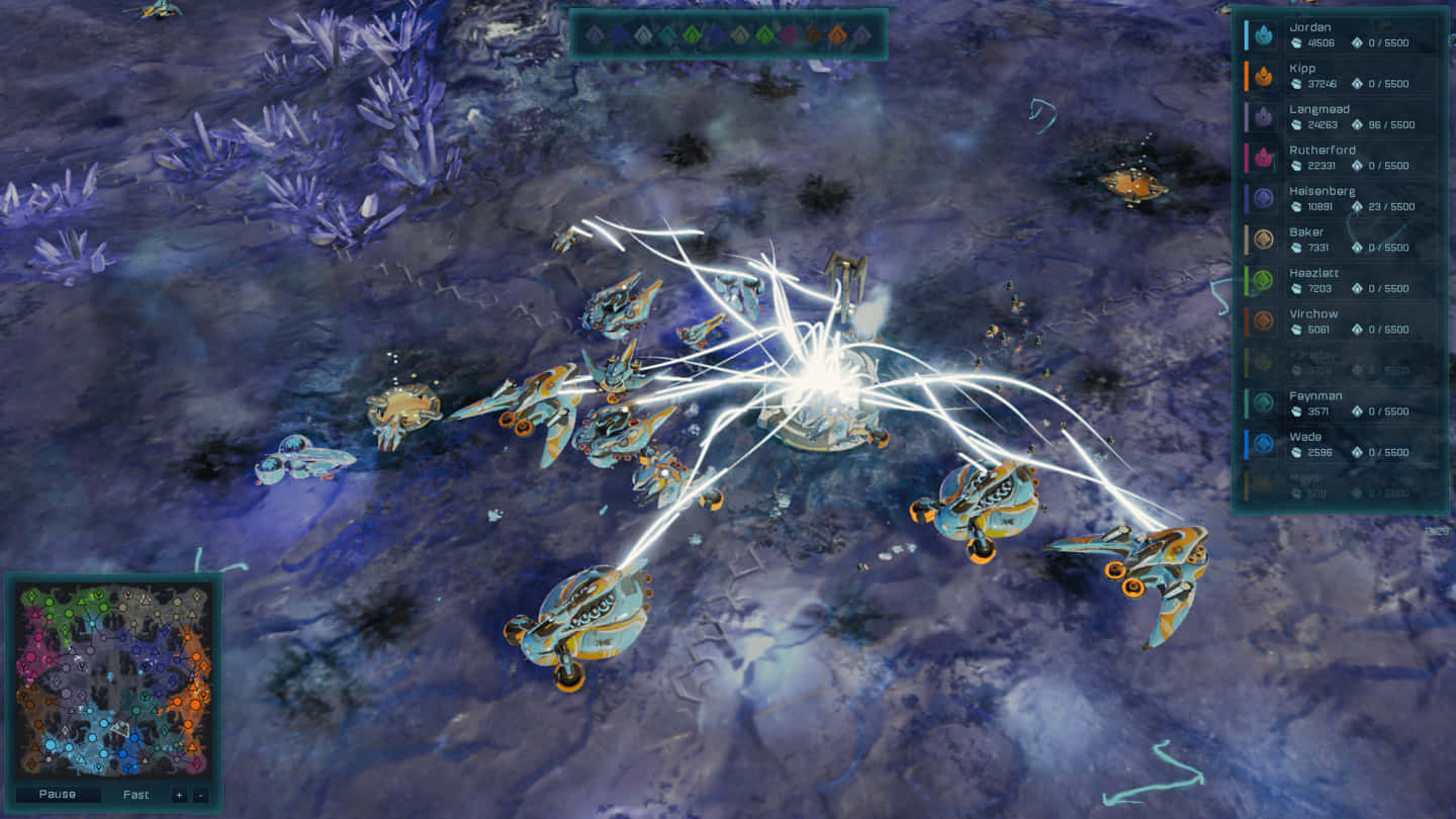 Epic battle in the video game "Ashes of the Singularity"