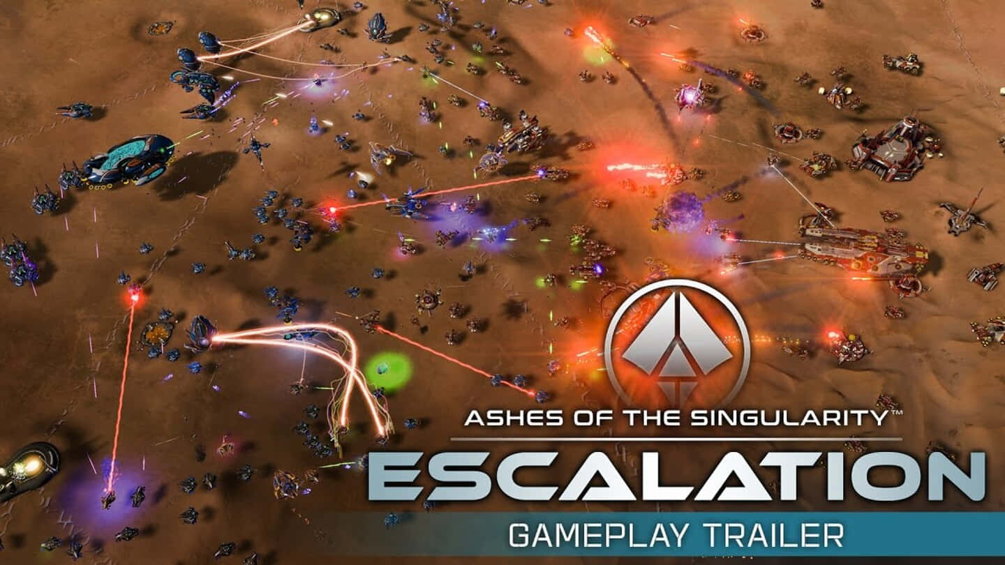“Aerial View of Battle Scene in 1440p Ashes of the Singularity”