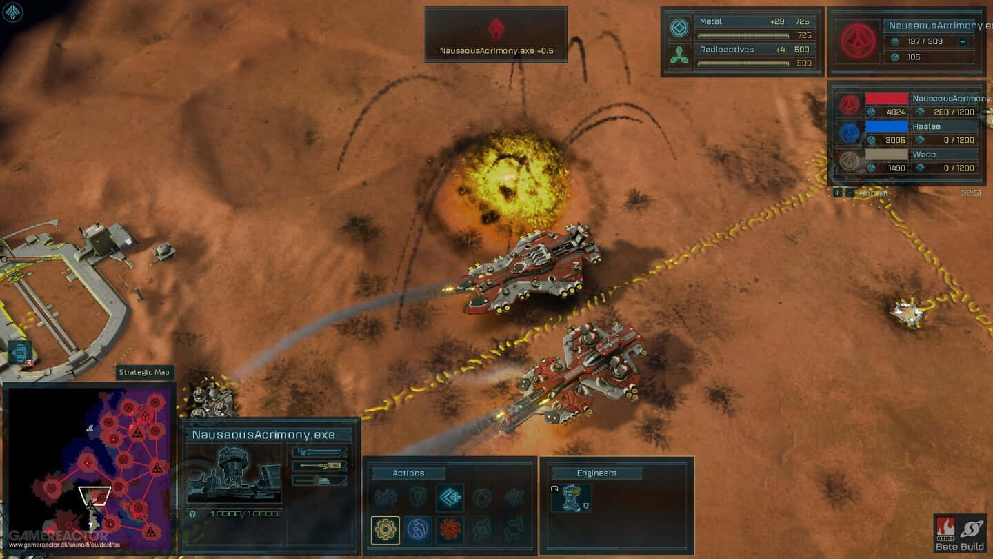 A Screenshot Of A Game With A Spaceship And A Rocket