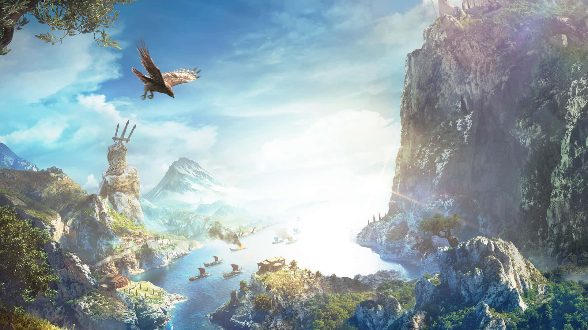 Immaginedi Sfondo Eagle 1440p Di Assassin's Creed Odyssey Per Il Desktop.