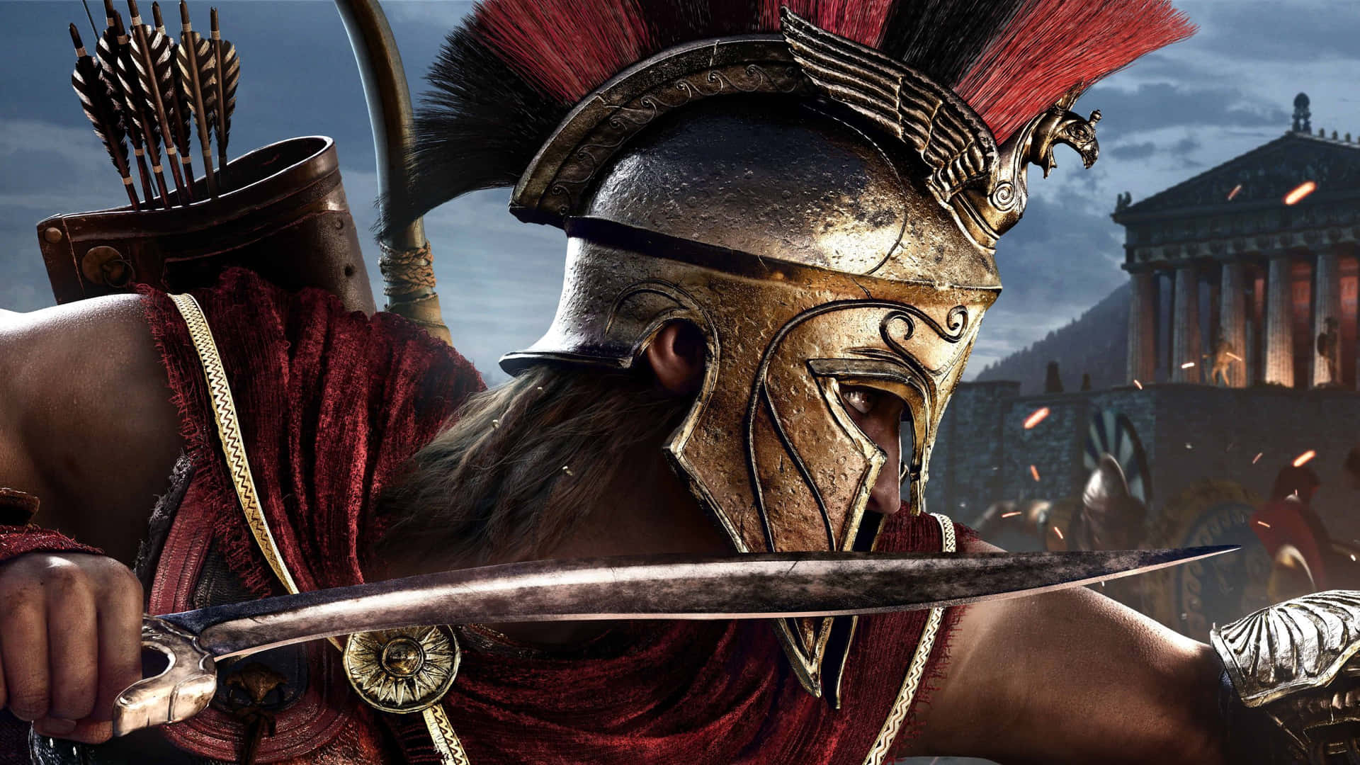 Sfondospartan Alexios 1440p Di Assassin's Creed Odyssey