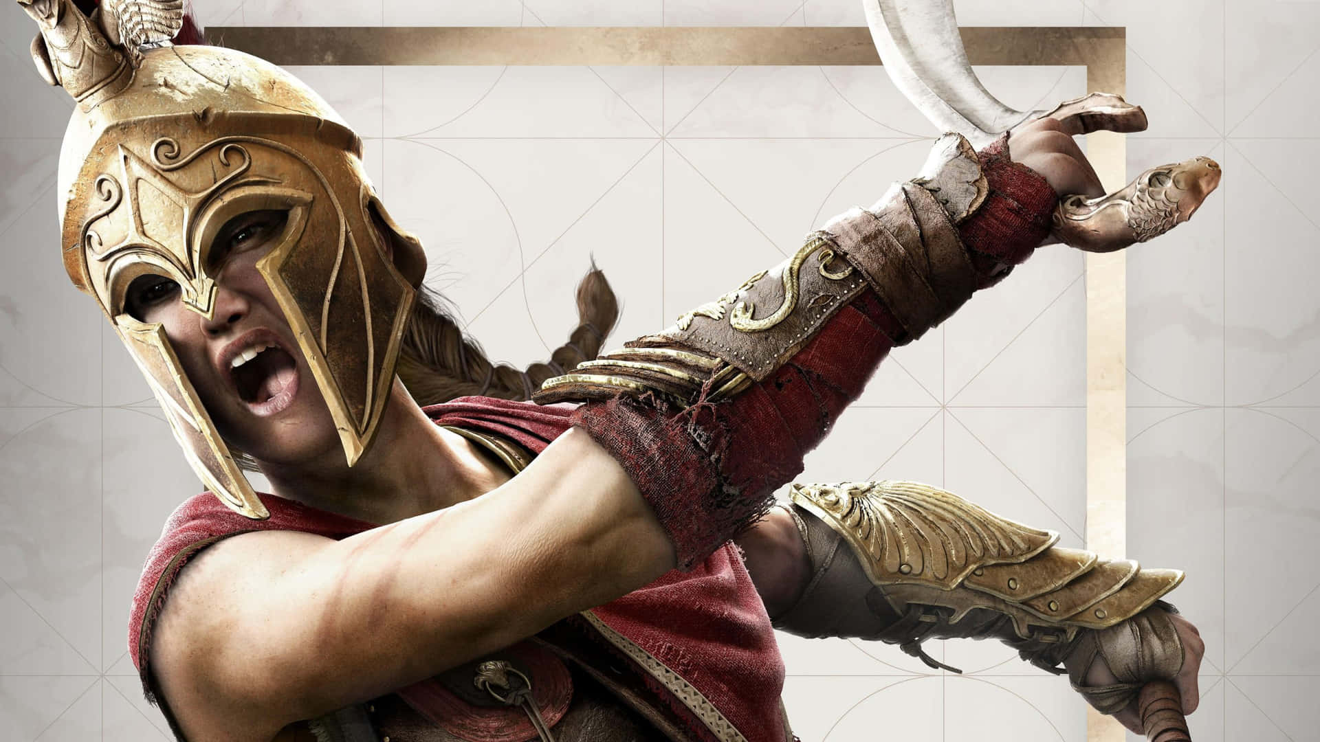 Kassandra Spartan Mercenary 1440p Assassin's Creed Odyssey Background