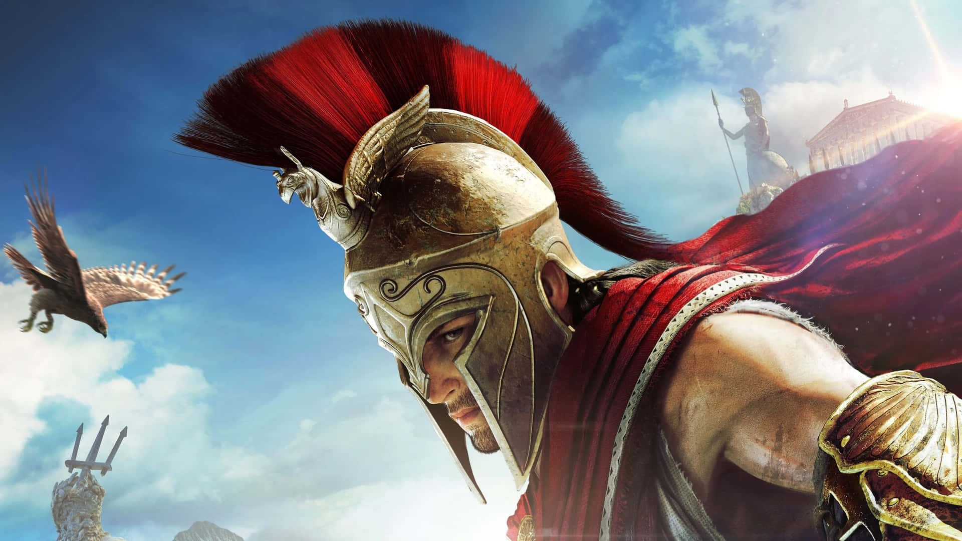 Sfondodi Alexios Con L'aquila In Assassin's Creed Odyssey A Risoluzione 1440p