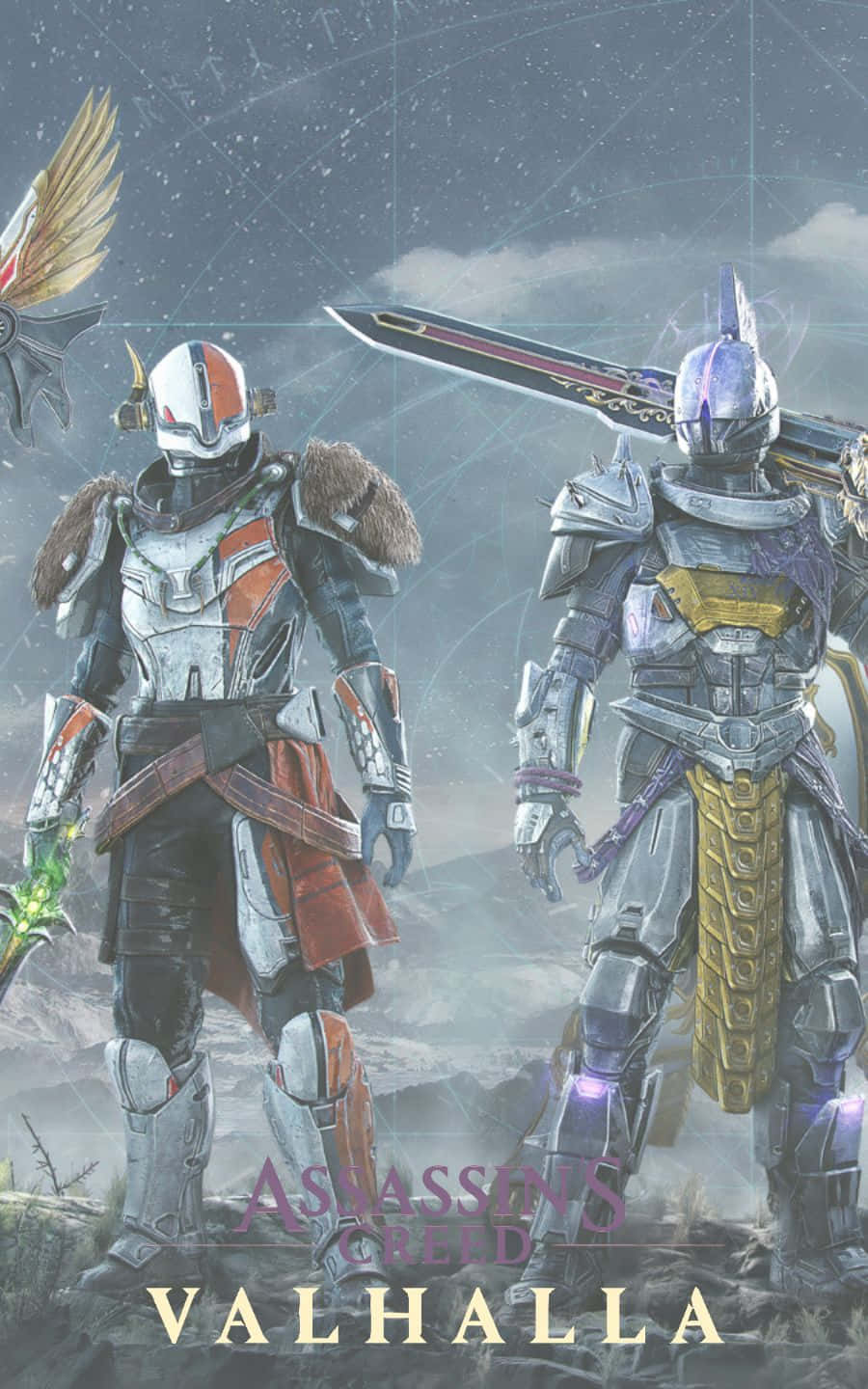 Destiny 2 Armors 1440p Assassin's Creed Valhalla Background
