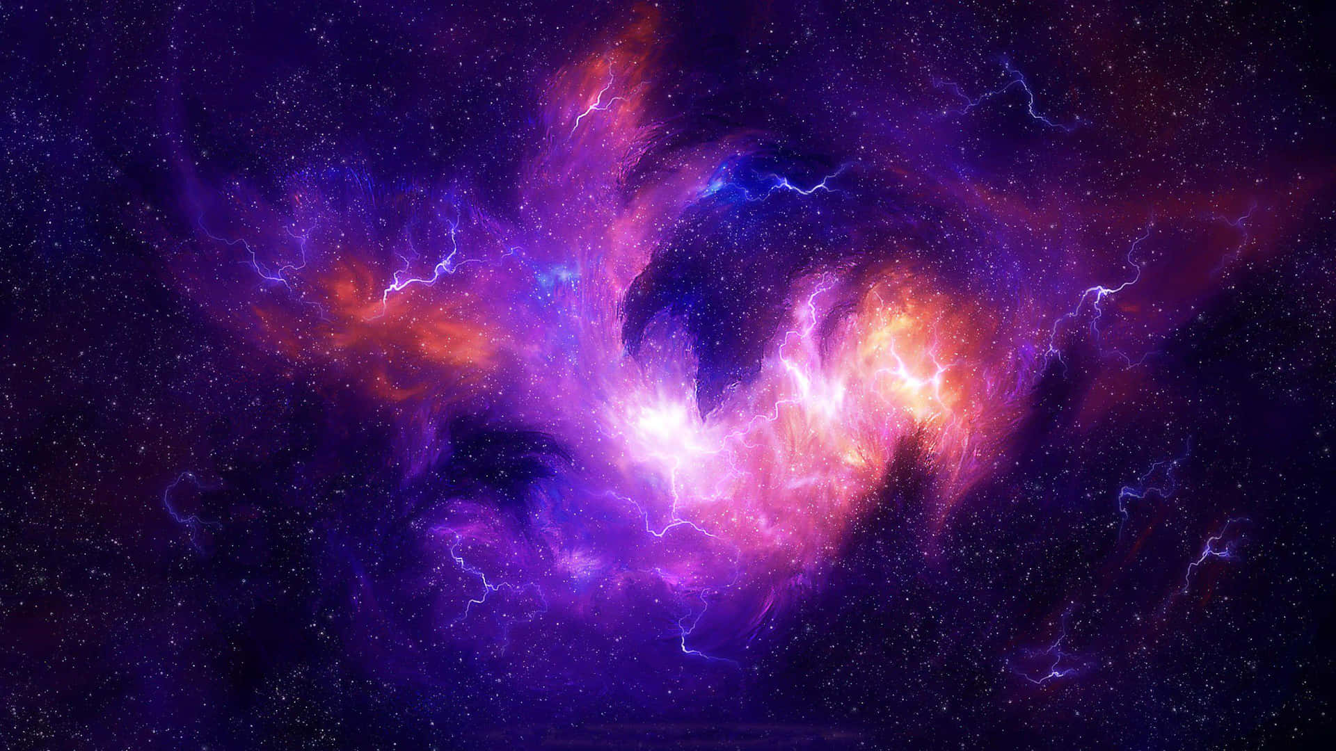 A Purple And Blue Space With A Nebula