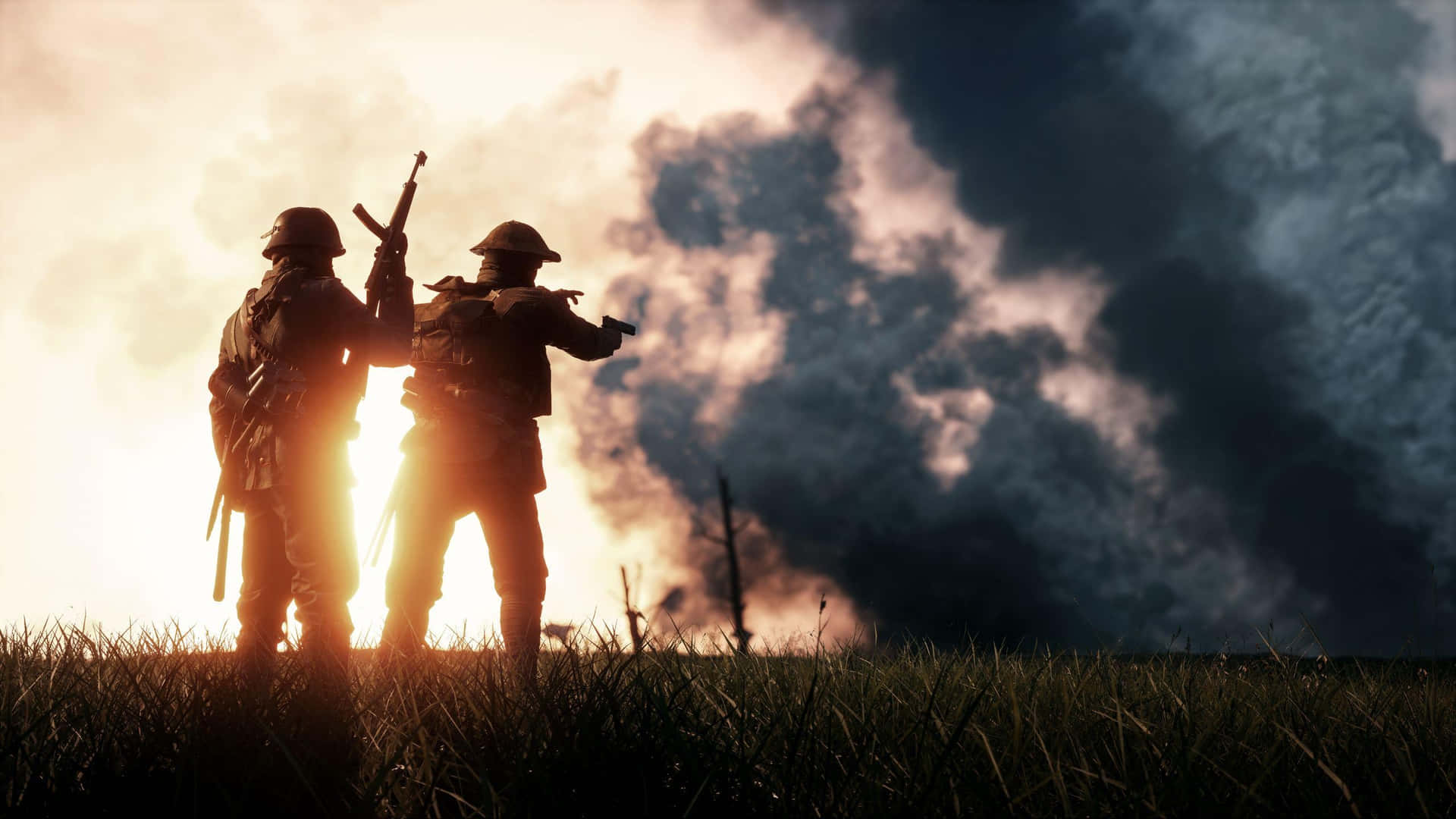 1440p Battlefield 1 Smoke Silhouette Background