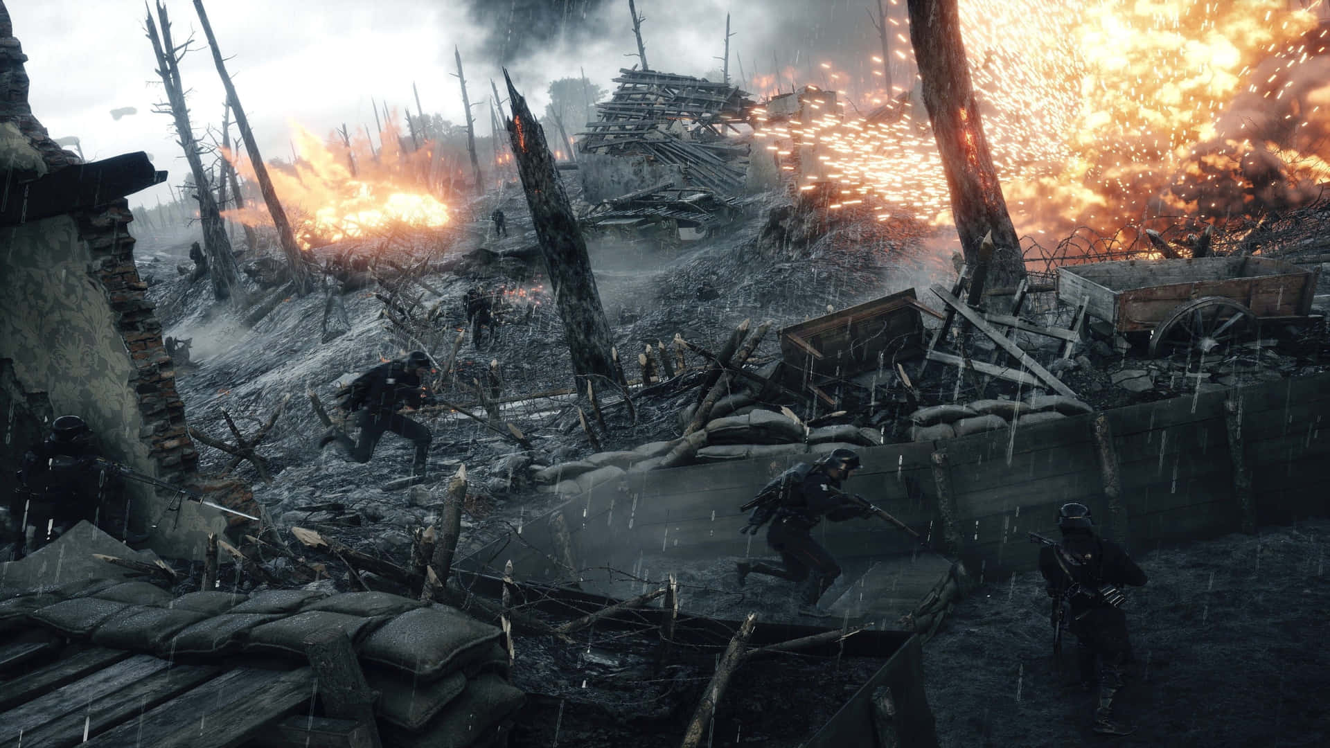 1440p Battlefield 1 Explosion Rain Background