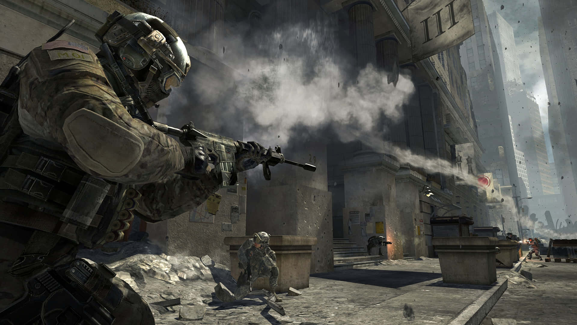 Caption: High-Resolution Call of Duty: Modern Warfare Action Scene