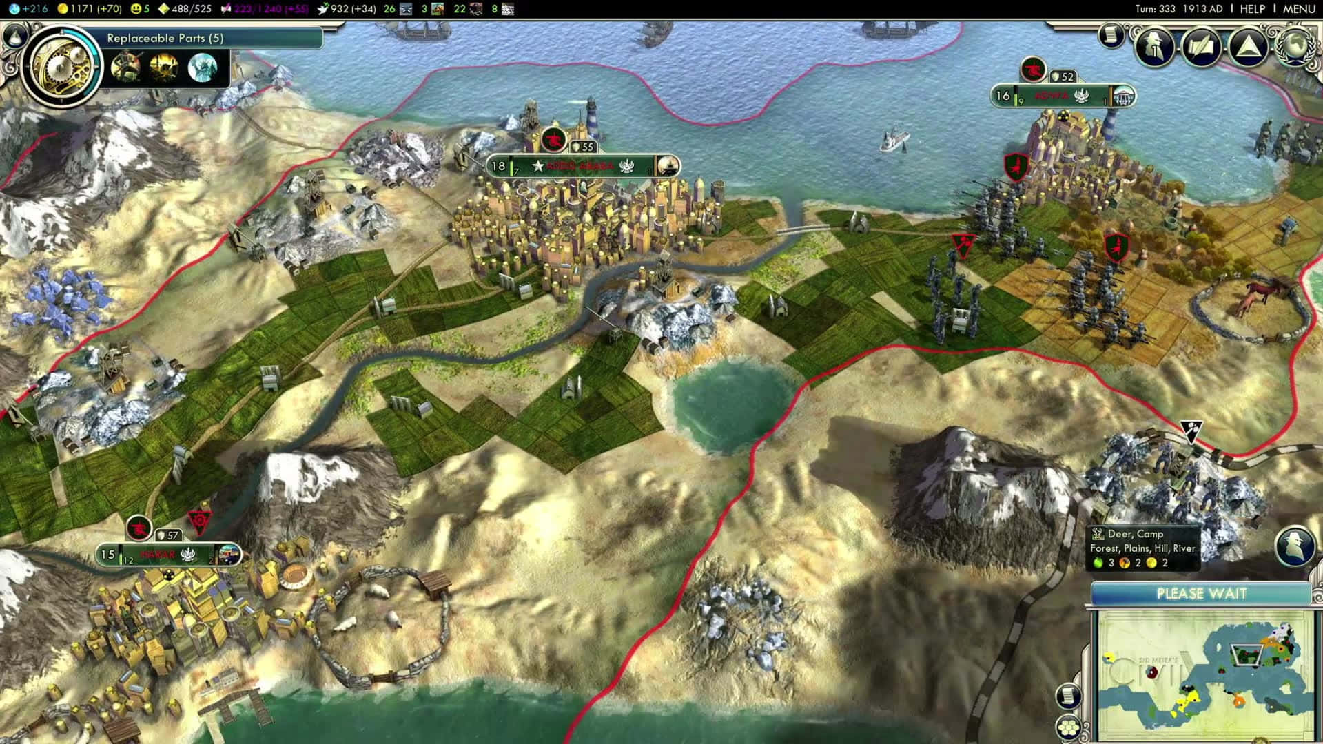 En screenshot af et computerspil, der viser en kort