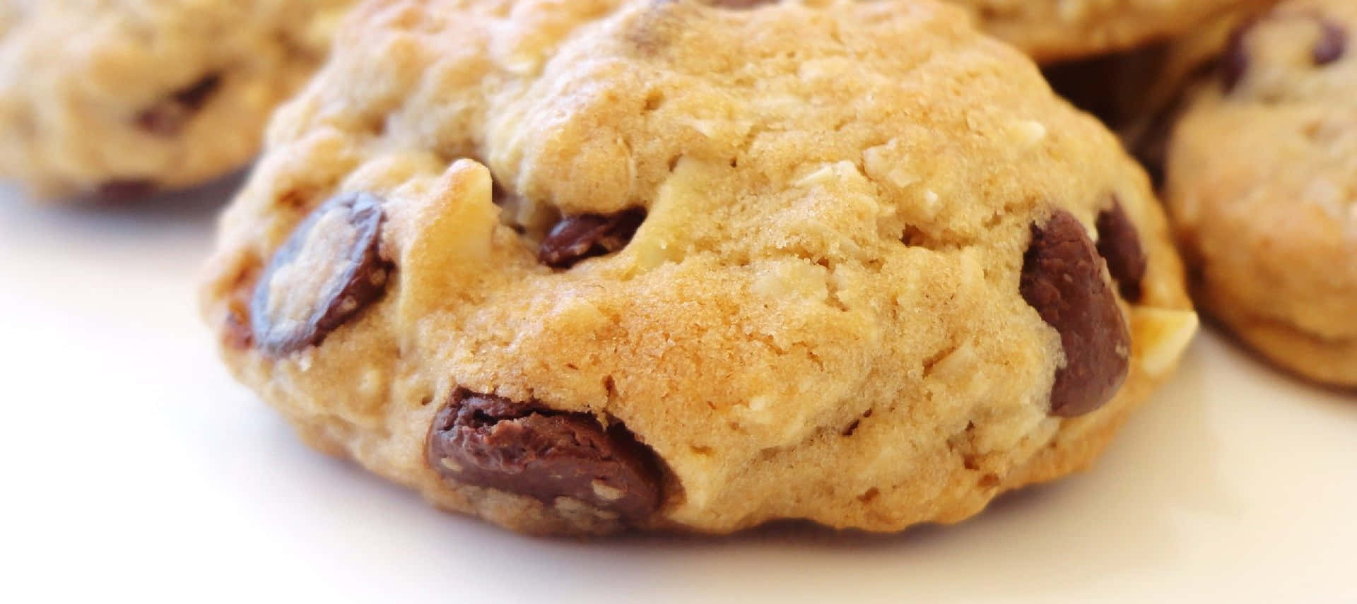 A Close Up Of Chocolate Chip Cookies