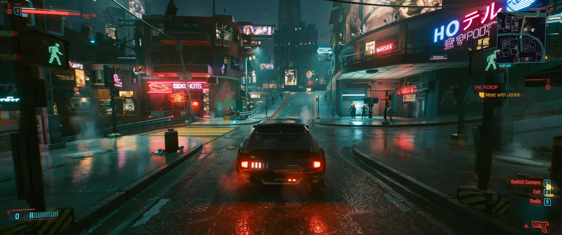 Car Across Night City 1440p Cyberpunk 2077 Background