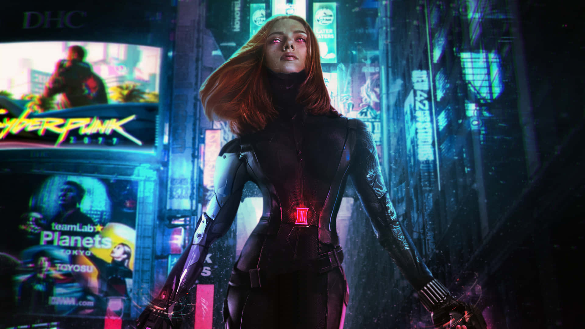 Black Widow 1440p Cyberpunk 2077 Background