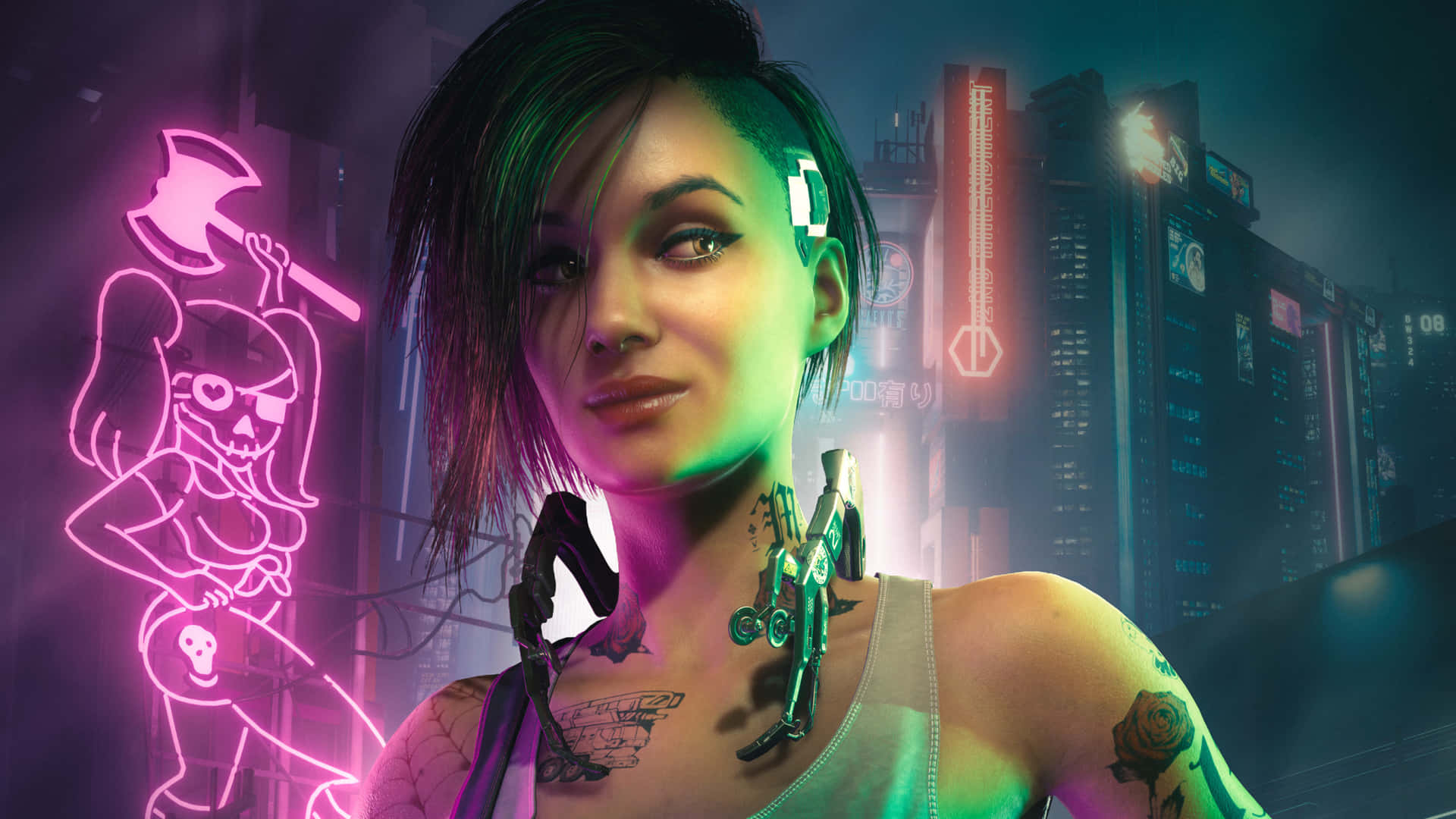 Judy Alvarez 1440p Cyberpunk 2077 Background