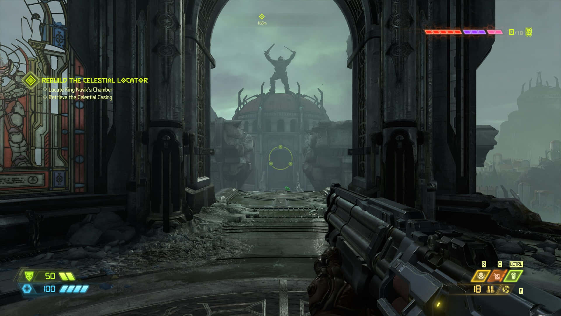 1440pdunkle Ruinen Hintergrundbild Für Doom