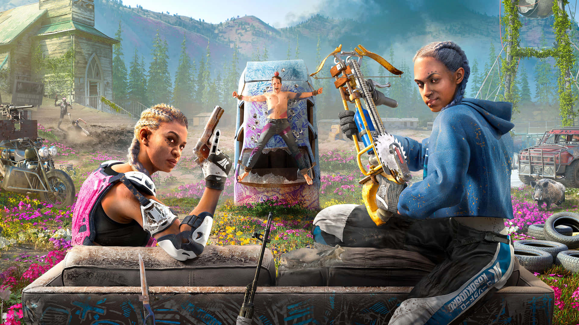 1440p Far Cry New Dawn Background The Sisters Background
