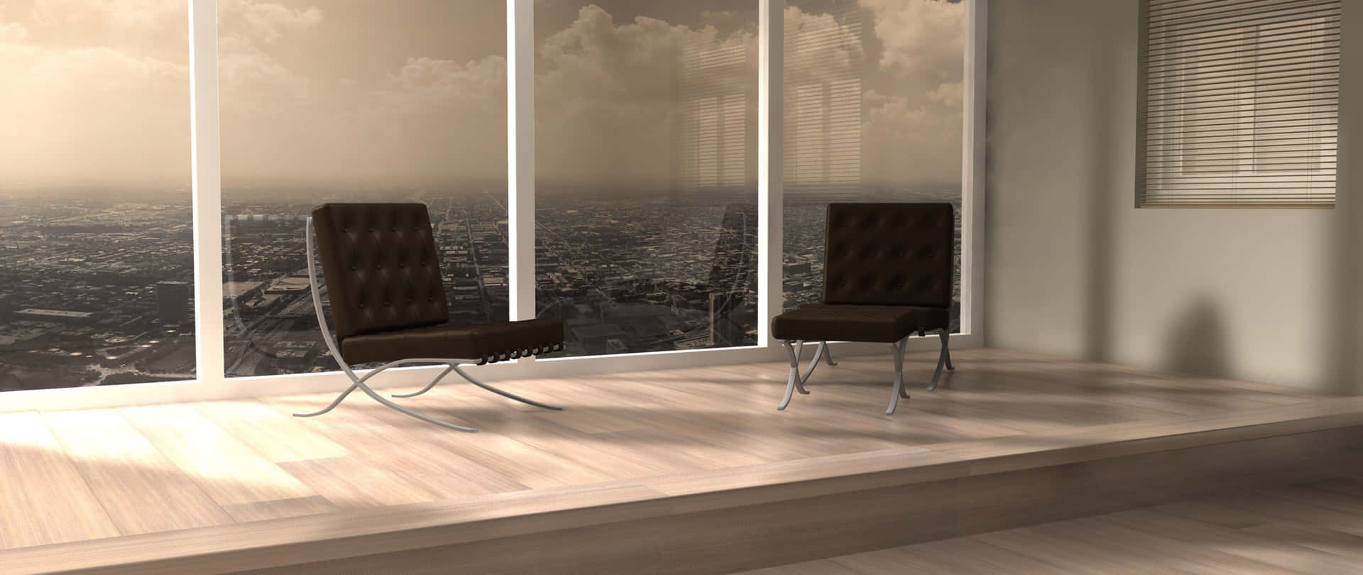Two Lounging Chairs 1440p Office Background