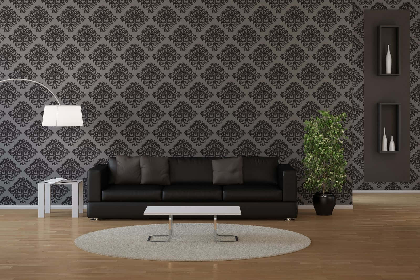Black Sofa 1440p Office Background