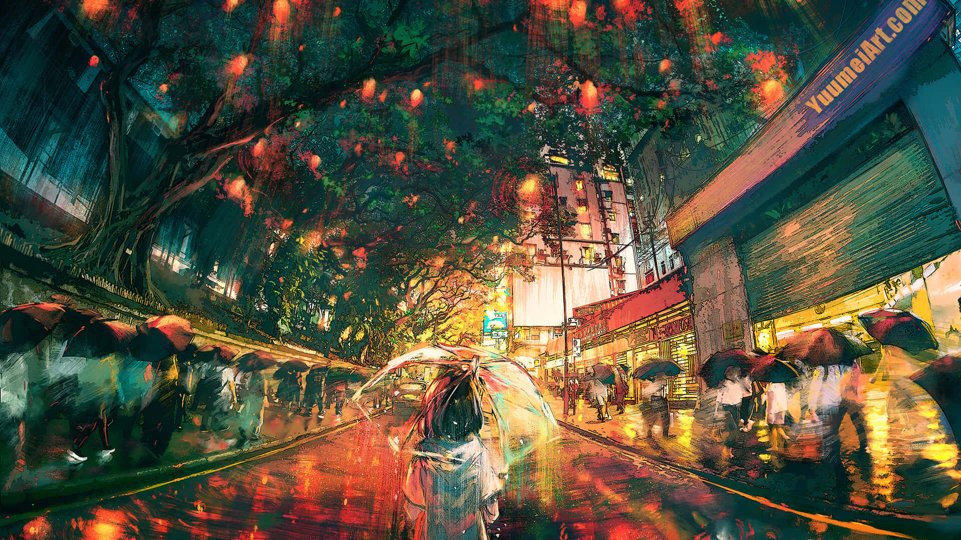 1440preise Yuumei Hong Kong Lichter Hintergrund