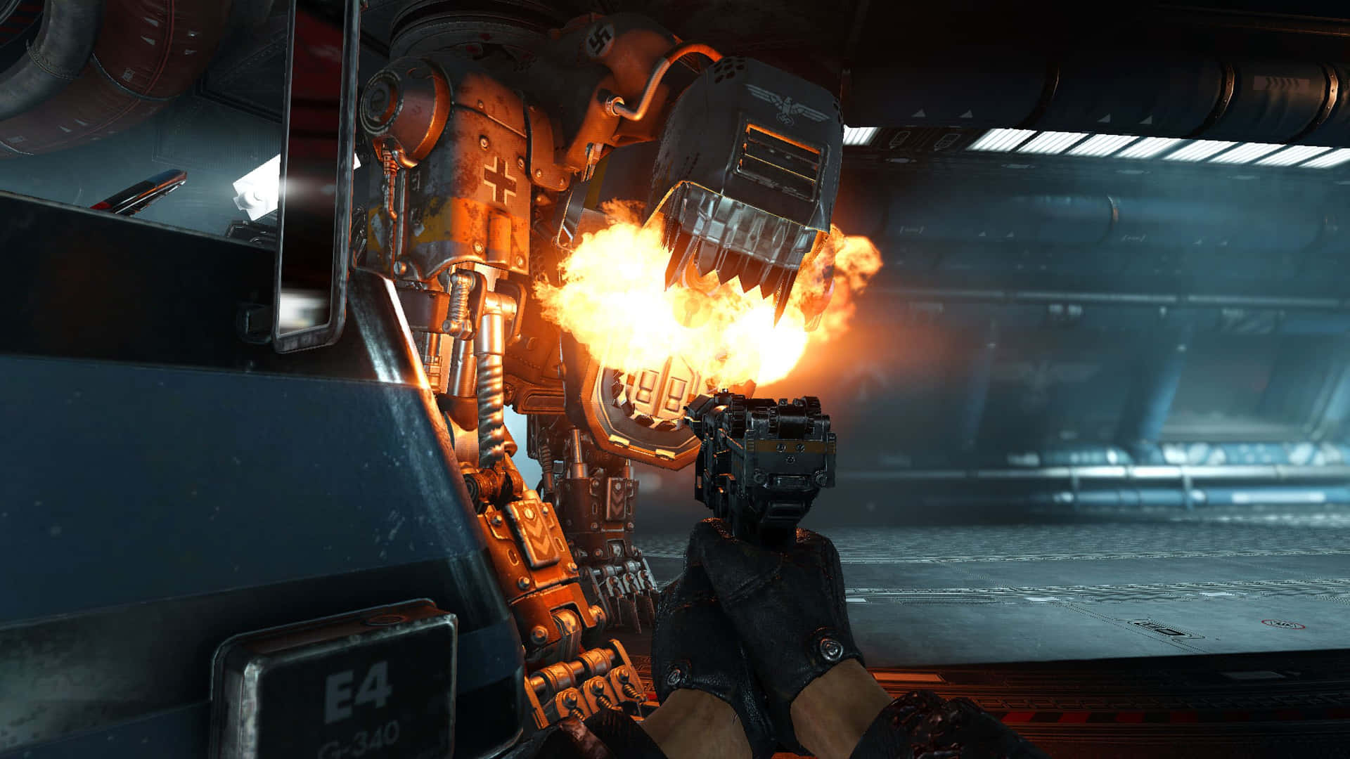 A warrior fights for freedom on the frontline in Wolfenstein II