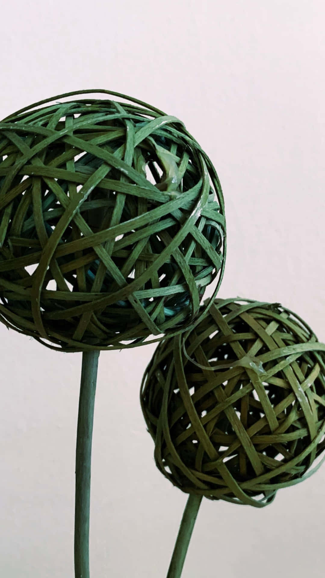 Two Green Woven Balls Wallpaper