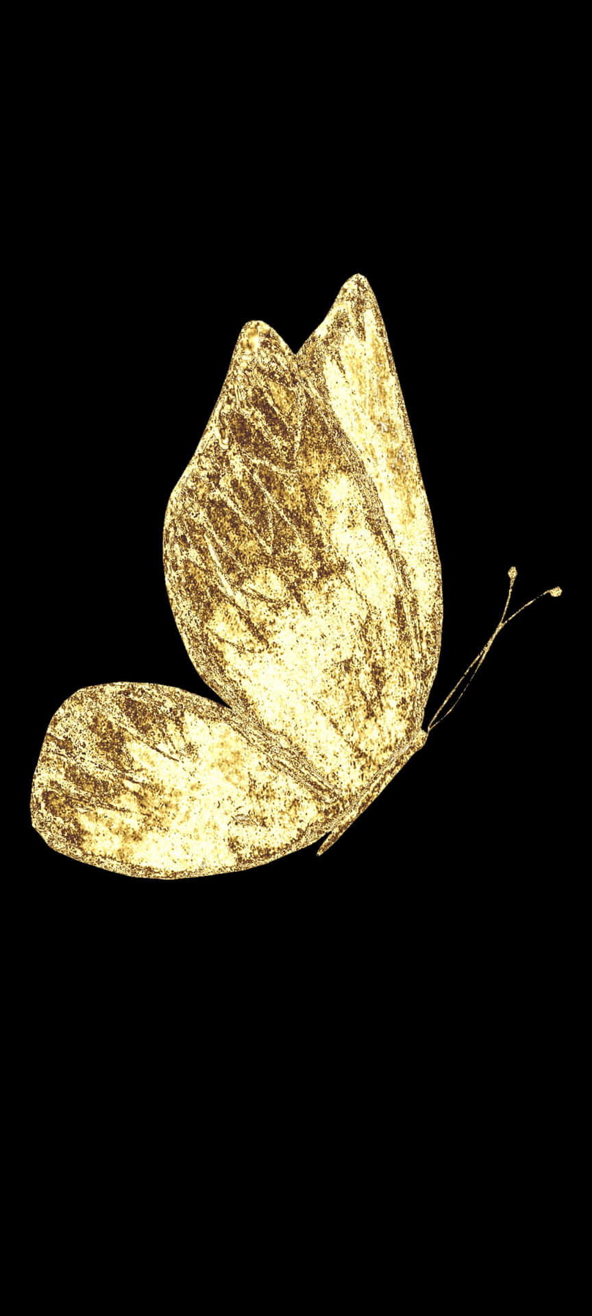 A Gold Butterfly On A Black Background Wallpaper