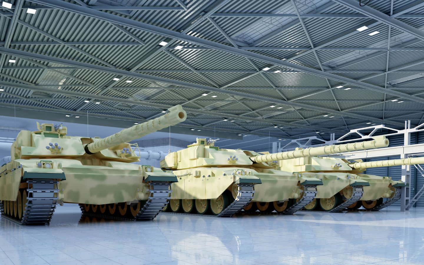 1440x900 Tanks Inside Hangar Wallpaper