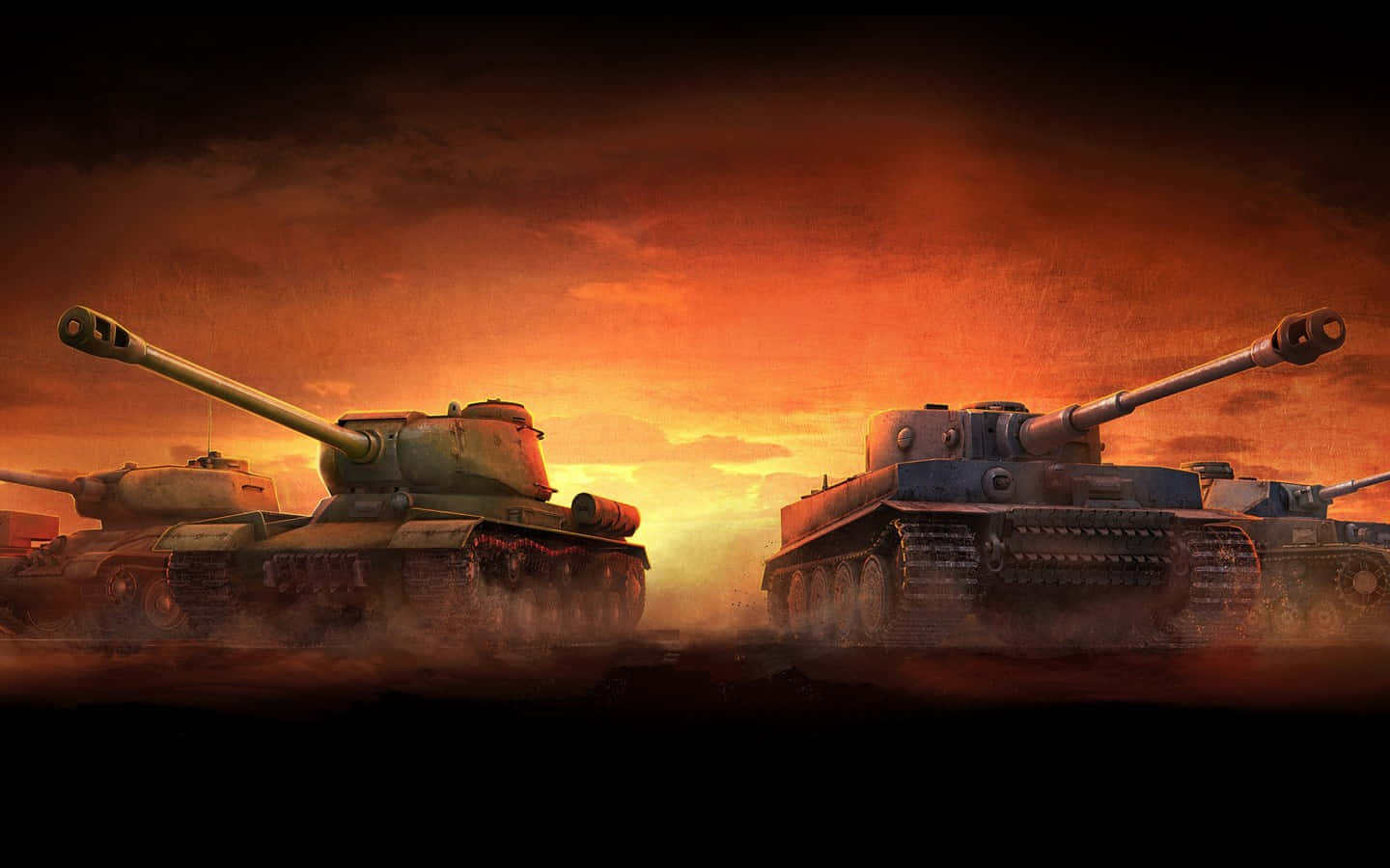 1440x900 Tanks Sunset Scene Wallpaper