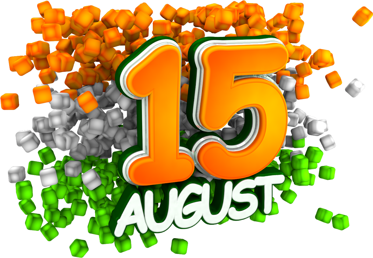 15 August Celebration3 D Render PNG