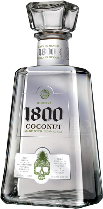 1800 Coconut Tequila Bottle PNG