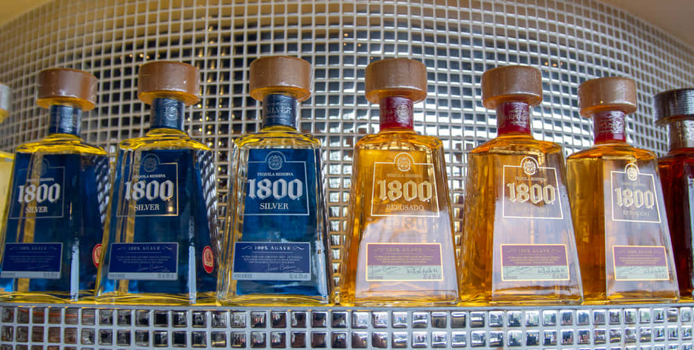 1800 Tequila Silver And Reposado In A Row Wallpaper