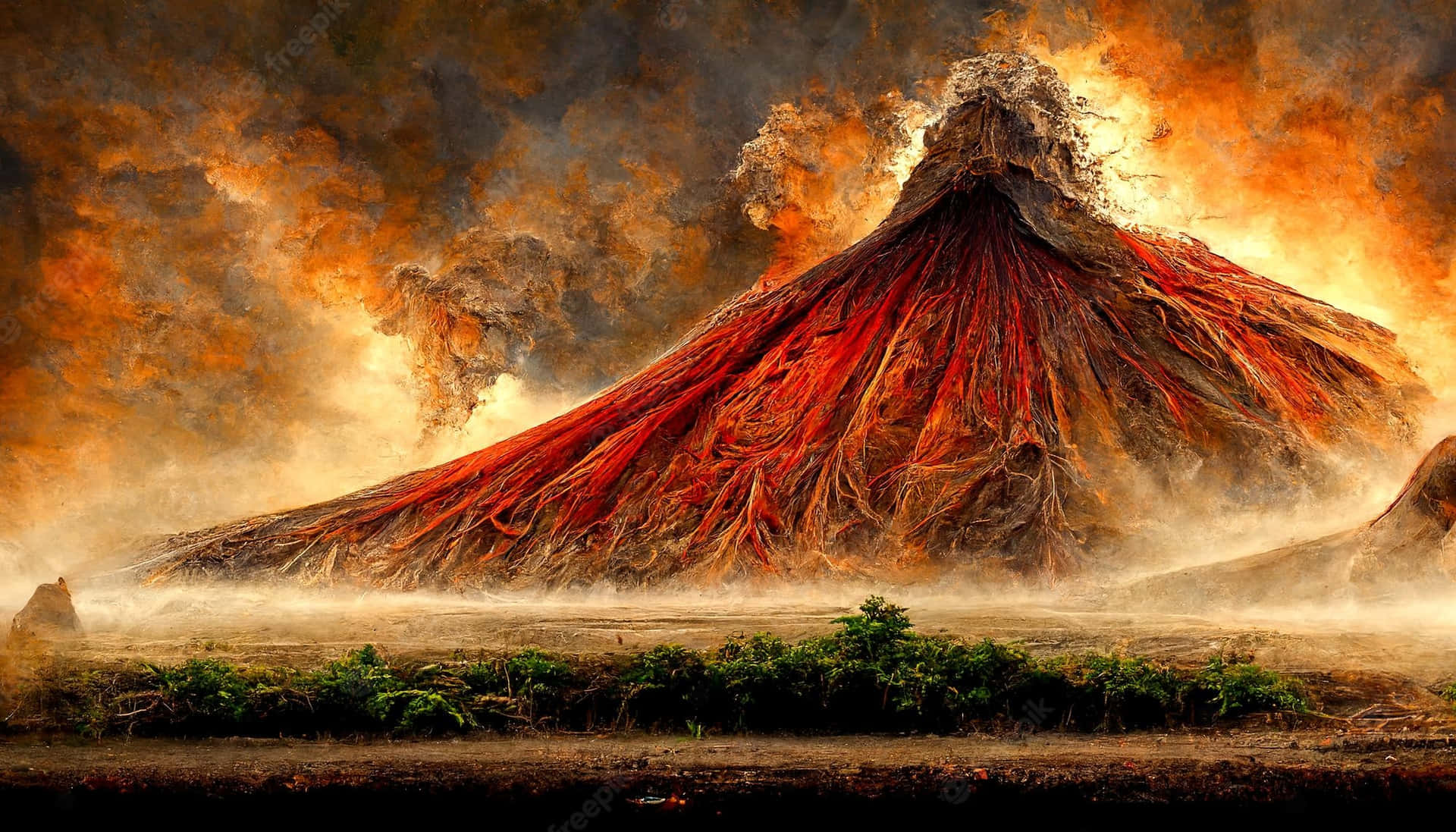 Wallpaper - 1815 Eruption Mount Tambora-vulkan Ulykke Tapet Wallpaper