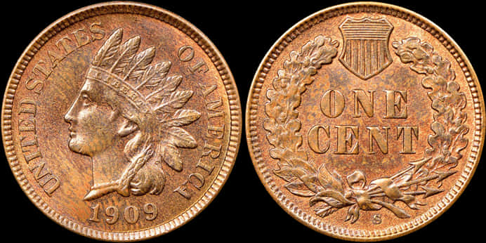 1909 S Indian Head Penny PNG