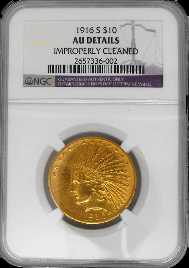 1916 S10 Dollar Gold Coin A U Details PNG