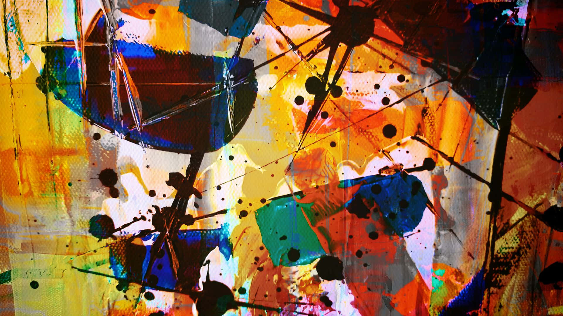 1920 X 1080 Abstract Colorful Spots And Streaks Wallpaper