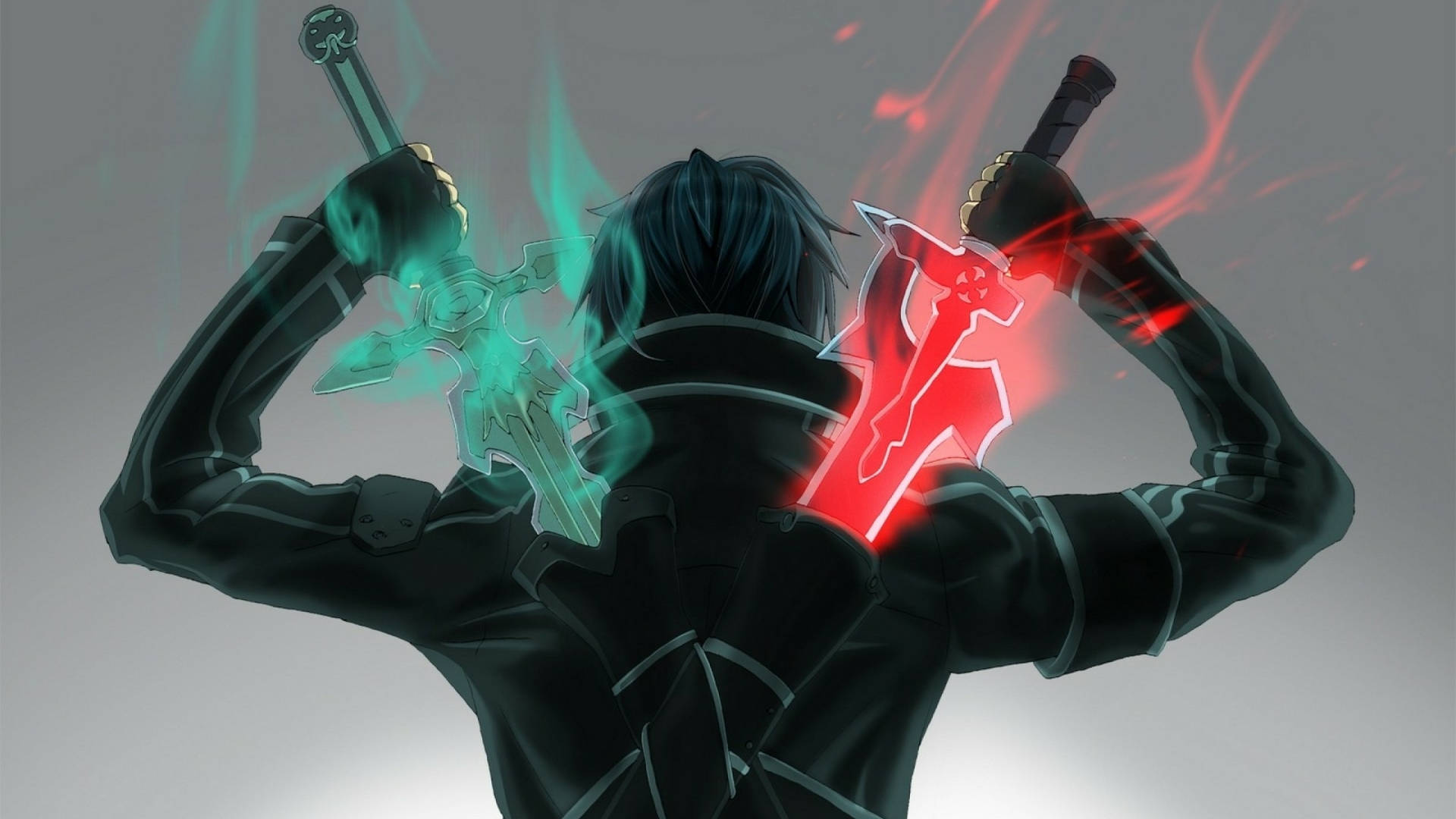 1920 X 1080 Anime Kirito Swords Background