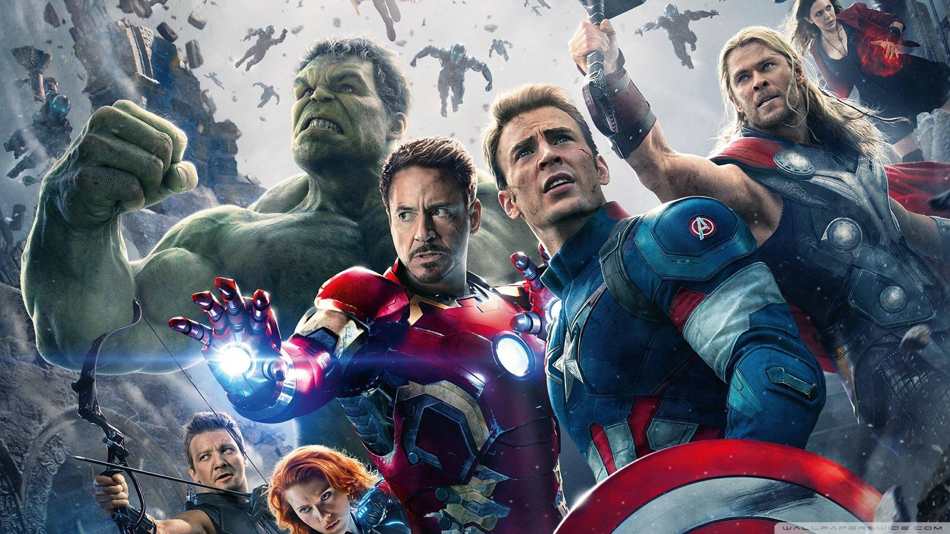 Avengerssamlades För Att Kämpa Mot Ondska. Wallpaper