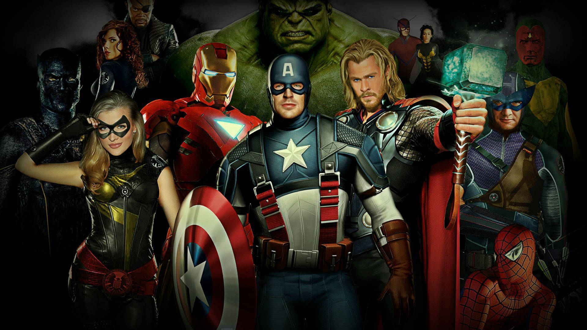 De Avengers samlede sig til kamp. Wallpaper