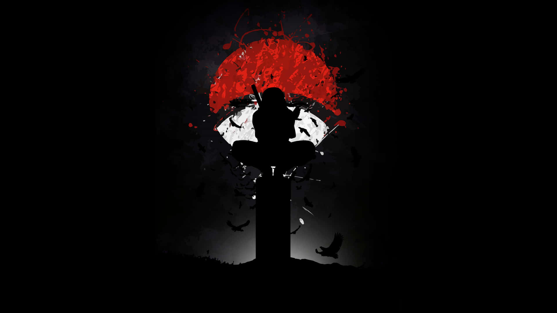 A Silhouette Of A Person On A Black Background Wallpaper