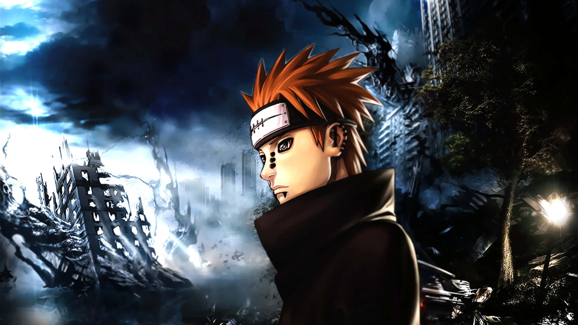 Naruto Uchiha Bruger Sine Sharingan-kræfter Til At Beskytte Sine Venner. Wallpaper