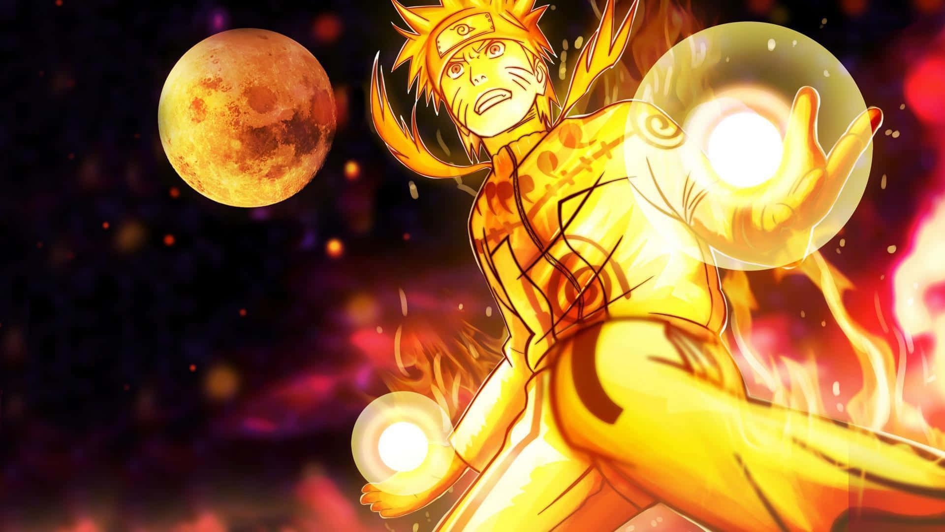 En supreme kraftfuld Naruto Uzumaki udgør sin vrede, mens han konfronterer nogen. Wallpaper