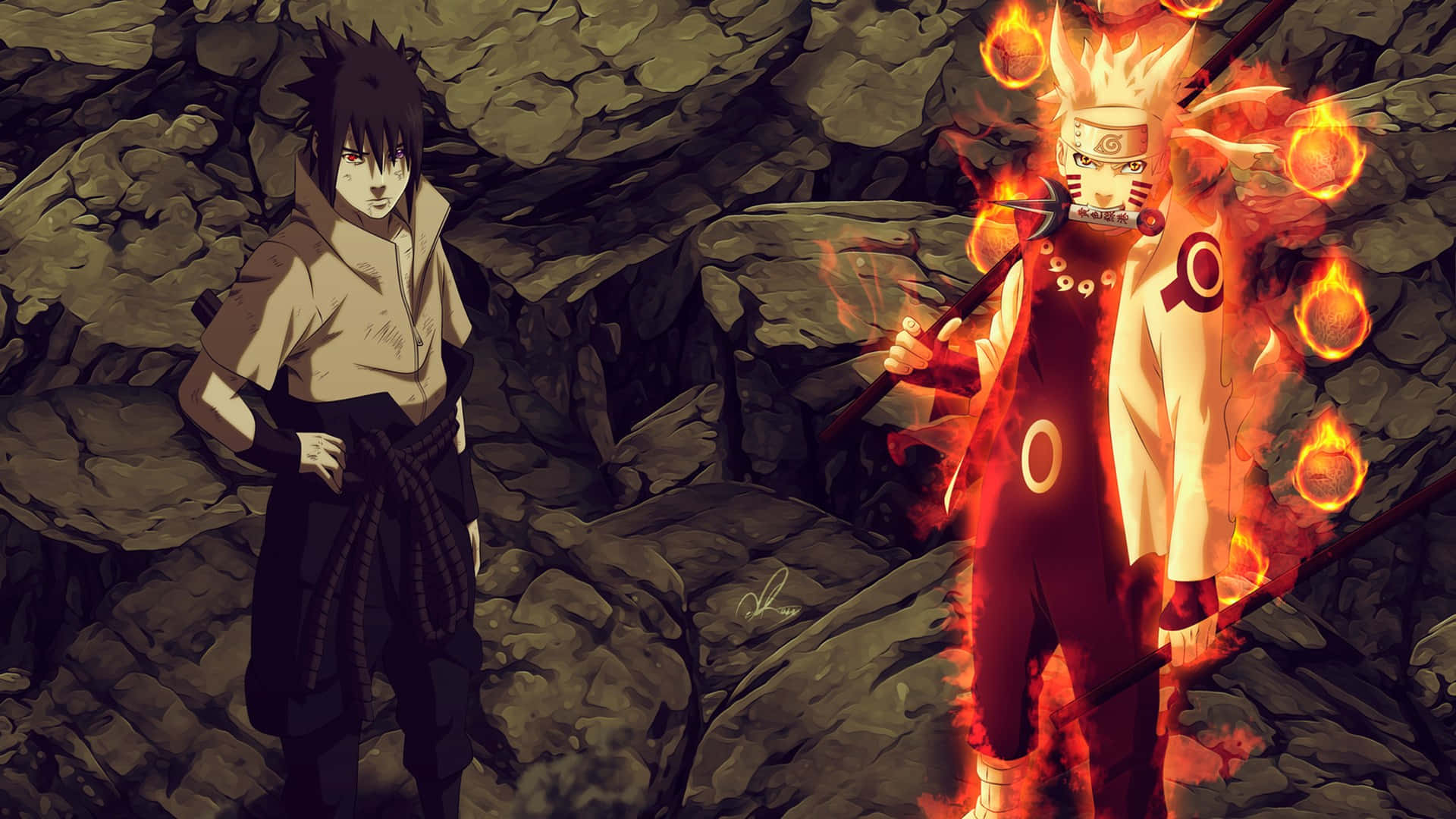 Naruto's Serious Determination To Overcome Adversity Wallpaper