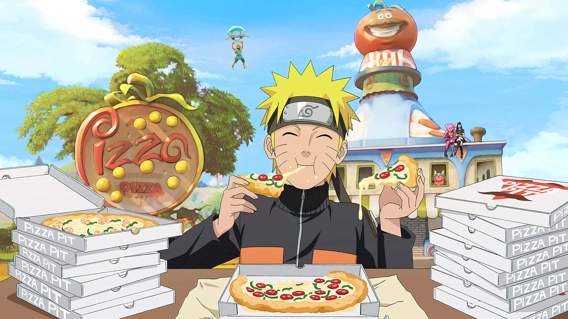 1920x 1080 Naruto Che Mangia La Pizza Sfondo