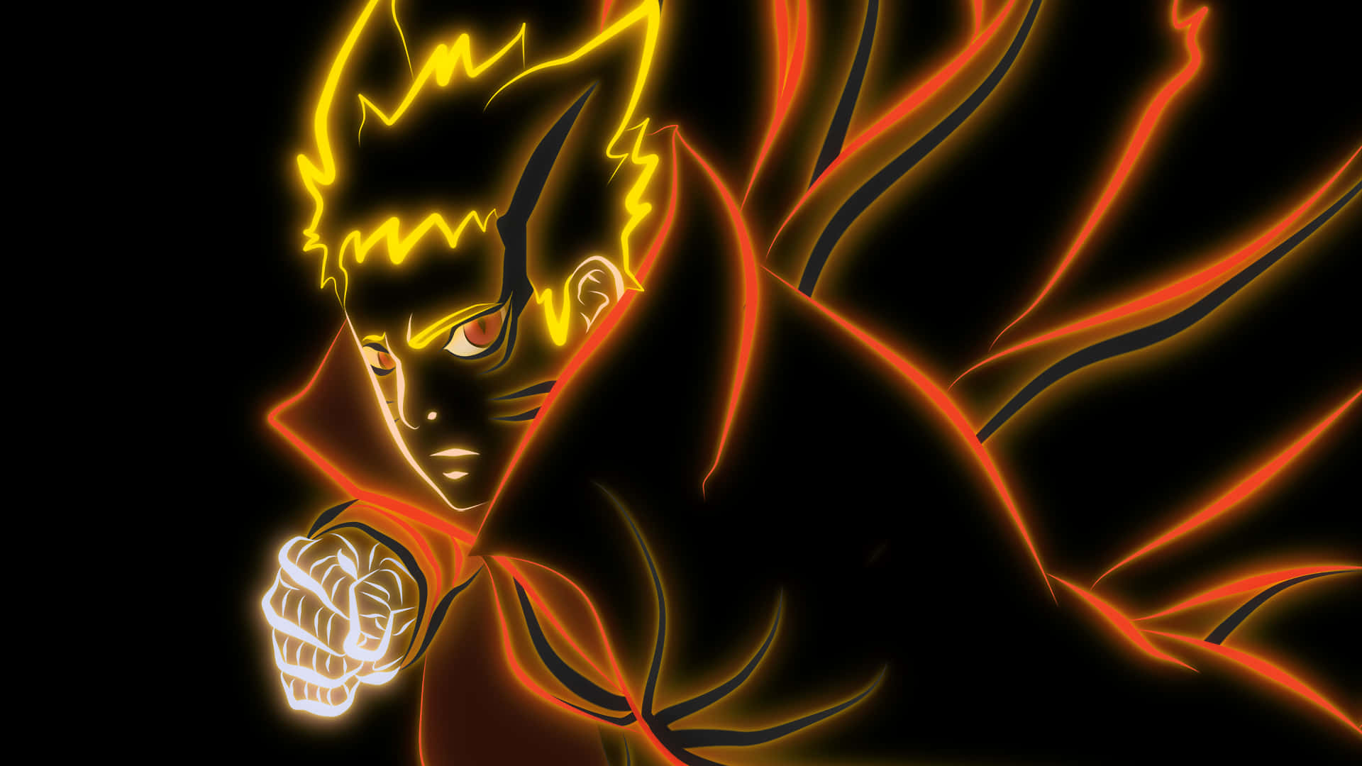 1920 X 1080 Naruto Glowing Outline Wallpaper