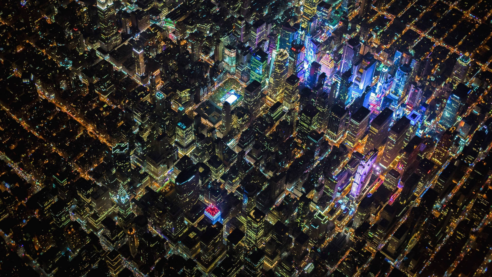1920 X 1080 Night City Aerial New York