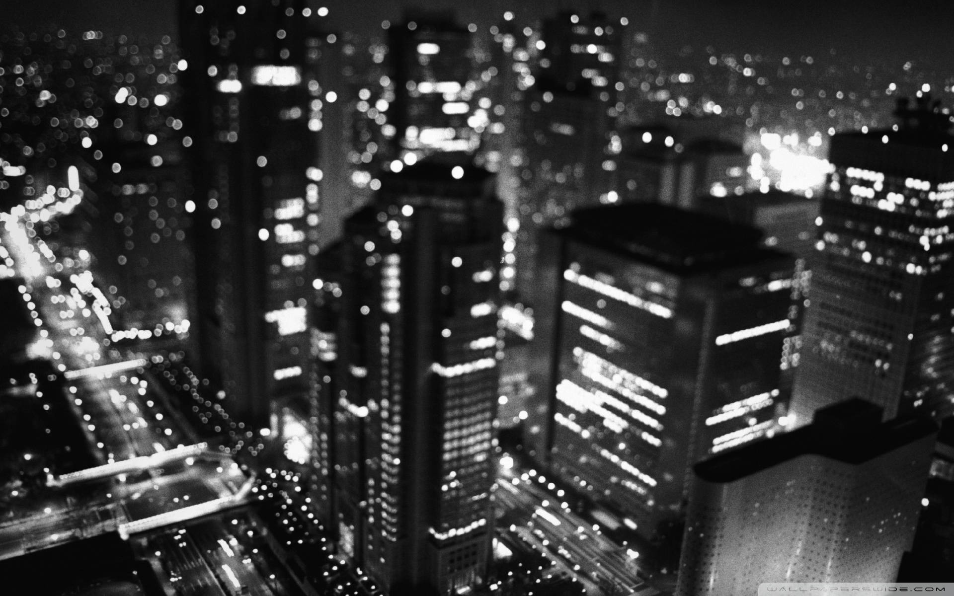 1920 X 1080 Night City Blur Wallpaper